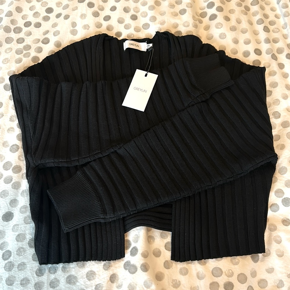 Greylin Ribbed Cardigan NWT